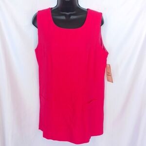 Vintage LEW MAGRAM HOT PINK BUTTON BACK SLEEVELESS TOP